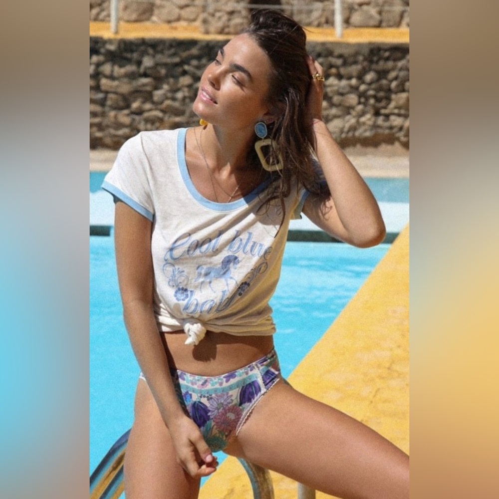 NWT Spell & the Gypsy Cool Blue Baby Tee XS